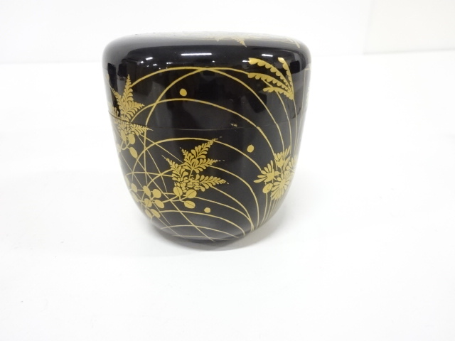  蒔絵師　友斎造　漆塗り蒔絵　了々斎好　棗セット